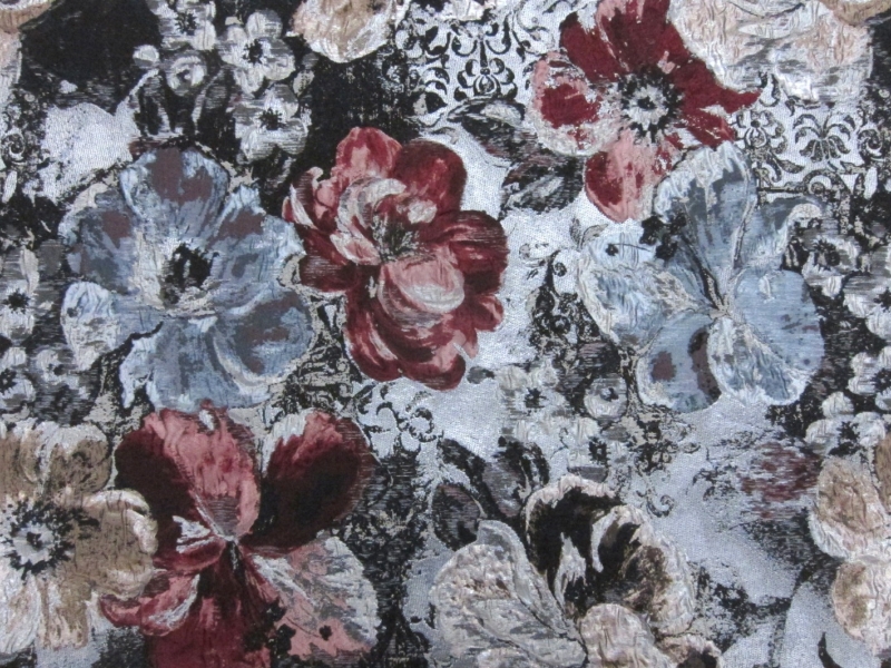 Silk Blend Metallic Cloqué0