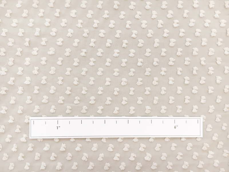 Silk and Cotton Swiss Dot Chiffon in Ivory2