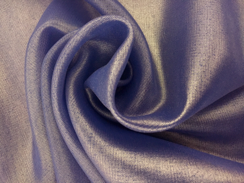 Microfiber Silver Metallic Chiffon in Zaffre Blue0