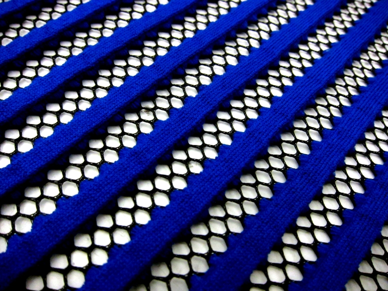 Polyester Scuba Knit Mesh Stripe 0