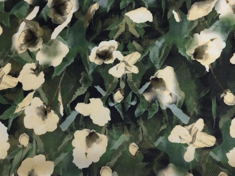 Italian Wool Twill Floral Print0