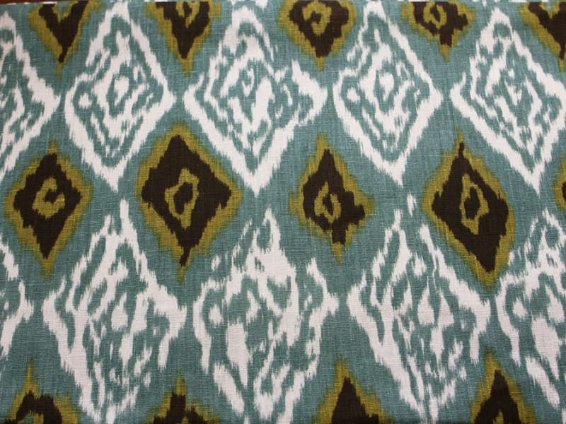 Linen Upholstery Ikat Print0