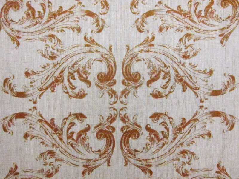 Linen Upholstery Filigree Print0