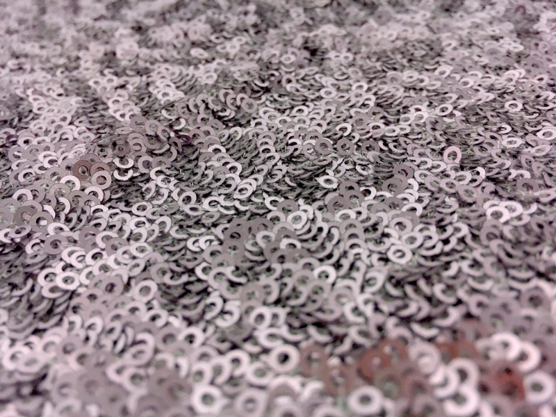 Mini Sequins on Stretch Tulle in "New" Pewter0