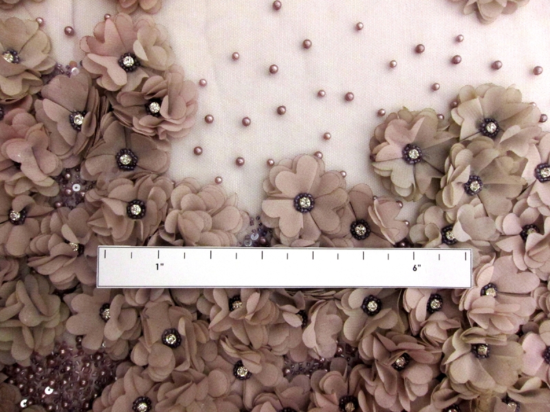 Crystal Beaded Tulle with Flower Appliqué3