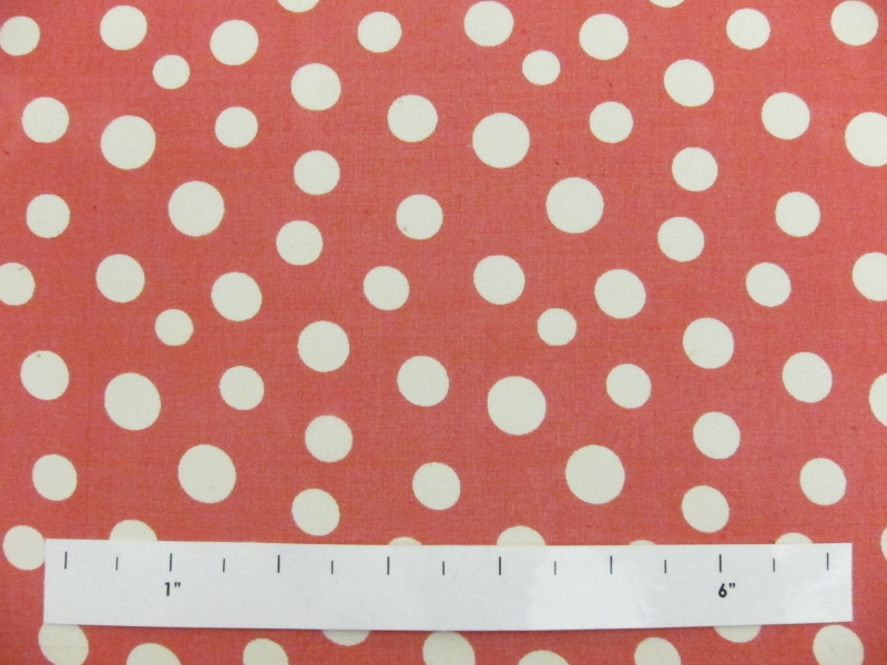 Printed Silk Chiffon in Red and Cream0