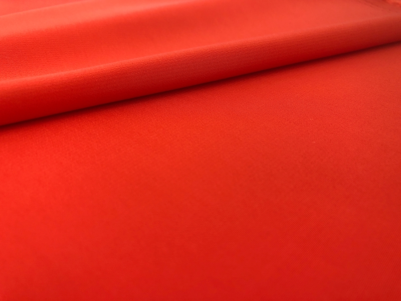 Polyester Powder Crepe De Chine in Vermilion 0