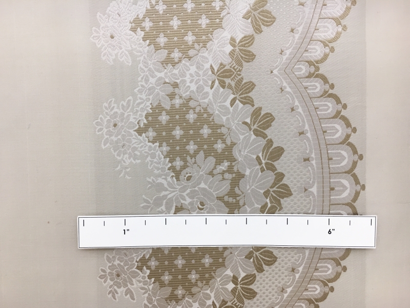 Silk Taffeta Panel with Floral Jacquard Scallop1