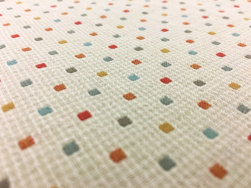 Japanese Cotton Woven Novelty With Little Multicolor Squares 2