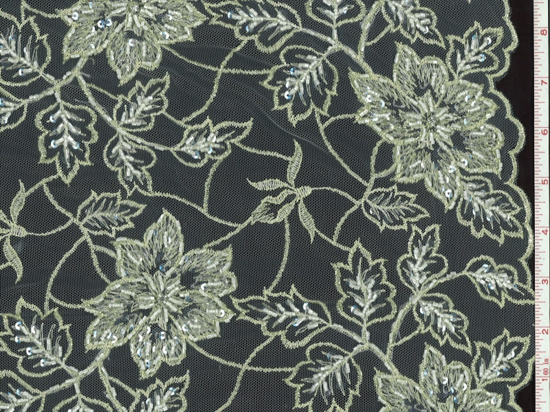 Metallic Gold Beaded and Embroidered Ivory Illusion0