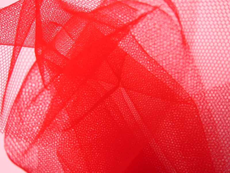 Italian Nylon Tulle in Rosso1