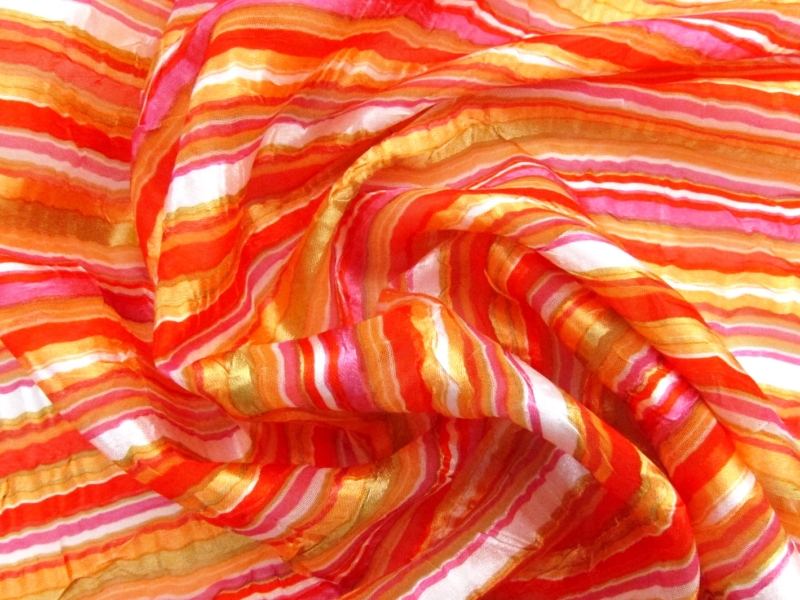 Printed Satin Stripe Chiffon3