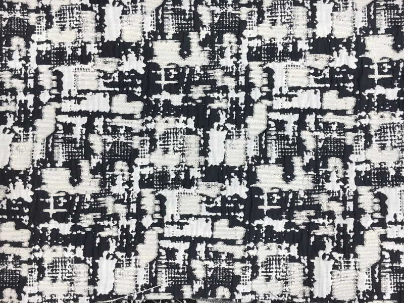 Abstract Geometric Brocade in Midnight Navy1