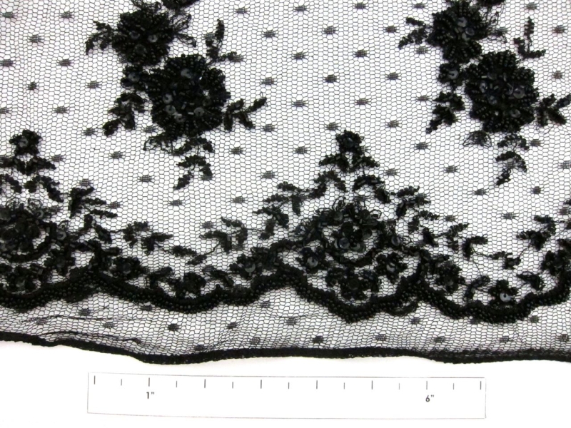 REDUCED Beaded and Embroidered Point D'Esprit1