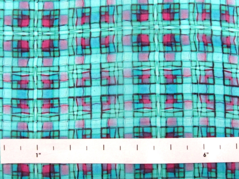 Printed Silk Windowpane Chiffon1