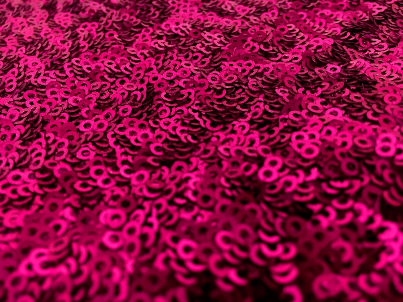 Mini Sequins on Stretch Tulle in Raspberry 0