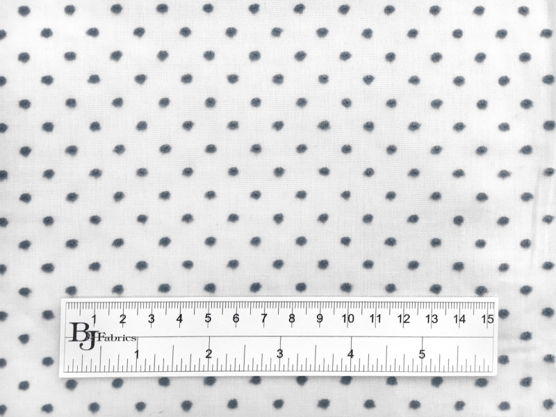 Swiss Cotton Plumetis in Grey on White3