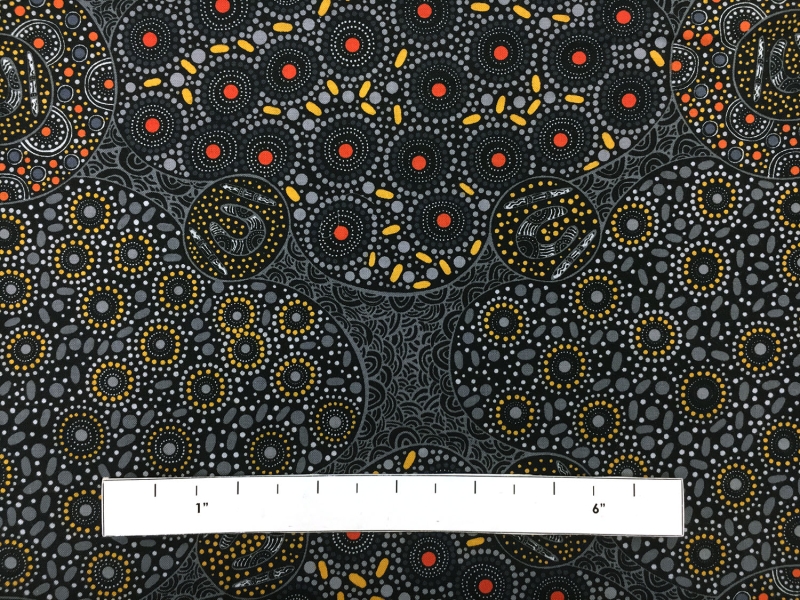 Australian Cotton Print With Aboriginal Motif 1