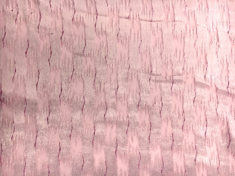 Pink Silk Lurex Burnout Velvet with Abstract Brushstrokes 0