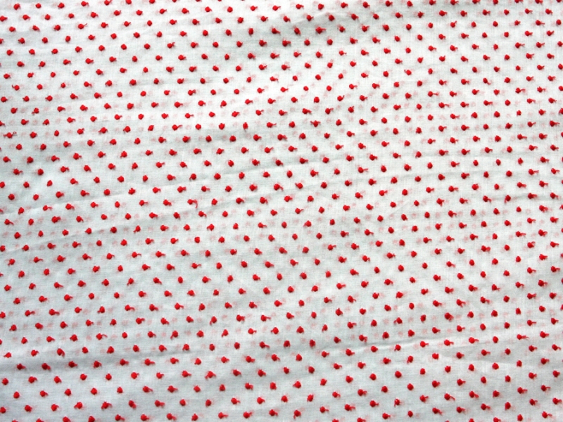 Cotton Swiss Dot in Red0