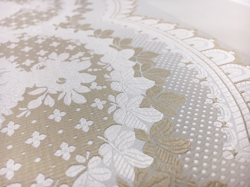 Silk Taffeta Panel with Floral Jacquard Scallop2