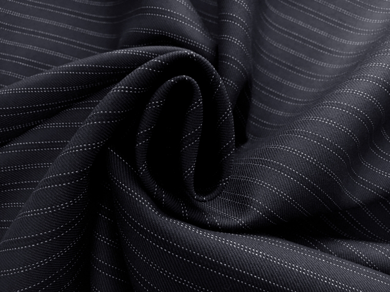 Italian Virgin Wool Tasmania Super 120s Morning Stripe in Navy1