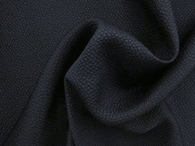 Silk and Wool Hammered Satin in Navy0