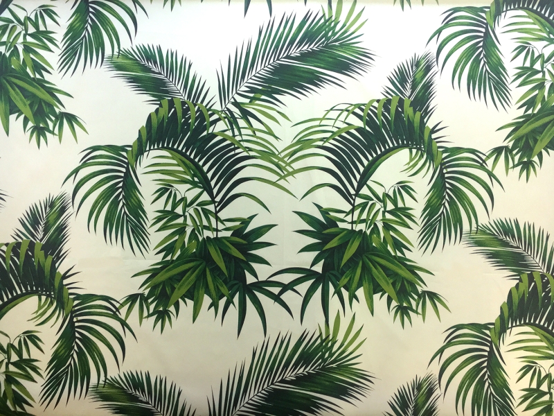 Tropical Palm Leaves Cotton Broadcloth Print0