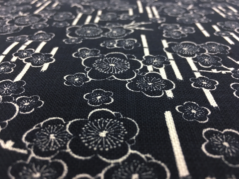 Japanese Cotton Floral Print in Navy2