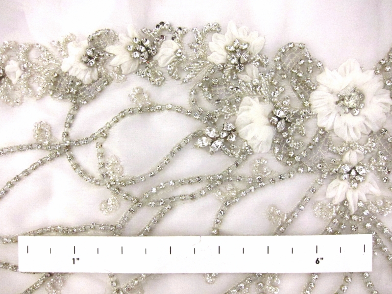 Pearl Embroidered Organza Bodice with Floral Appliqué1