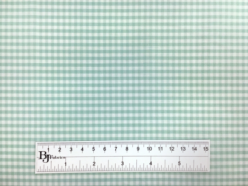1/8" Cotton Gingham in Seafoam3