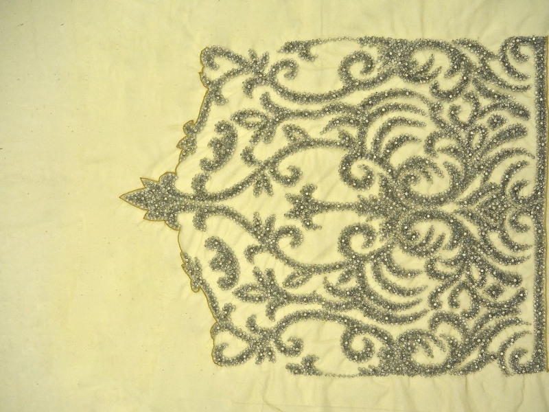 Catherine Crystal Embroidered tulle bodice0