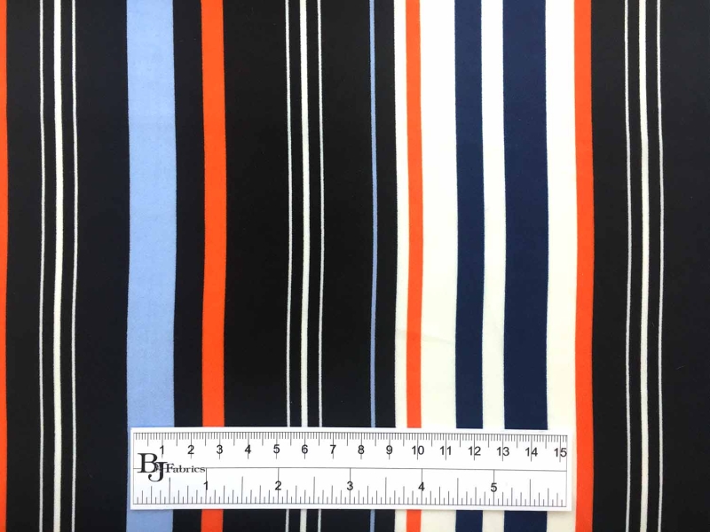 Poly Georgette Bar Code Stripe Print3