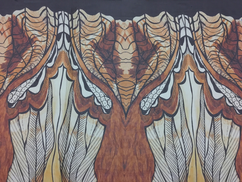 Italian Silk Chiffon Panel With Abstract Large Scale Print0