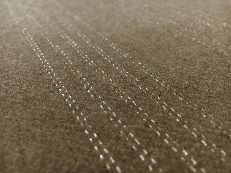 Wool and Lurex Stripe in Taupe Brown2