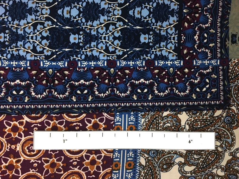 Viscose Challis Patchwork Print 1