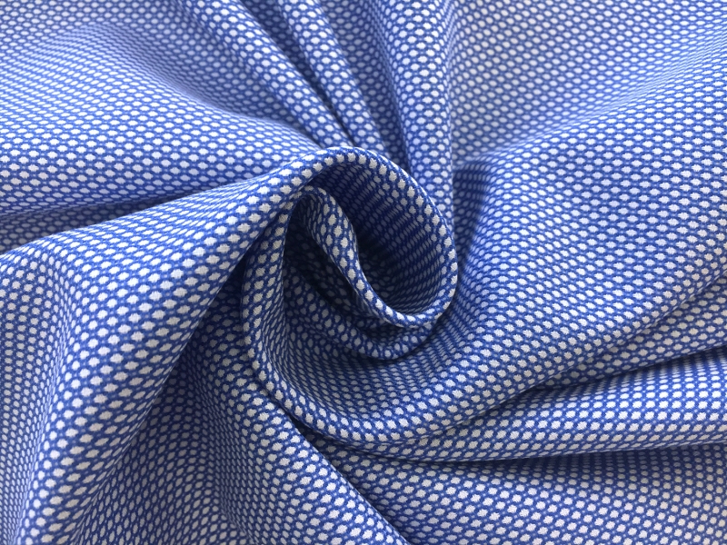 Italian Cotton Birdseye Dobby Shirting in Blue1