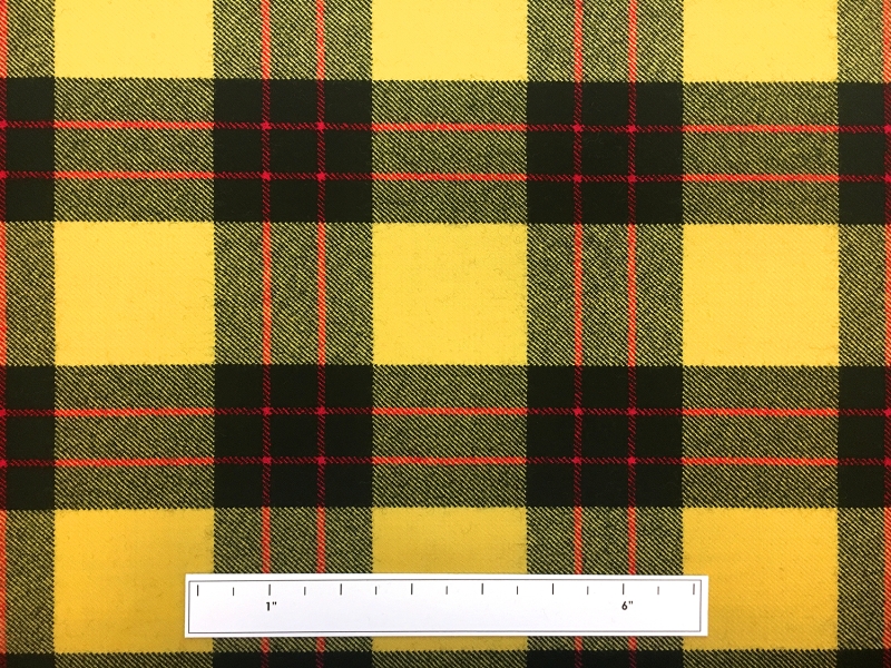 Italian Virgin Wool Tartan Plaid in Yellow and Black2