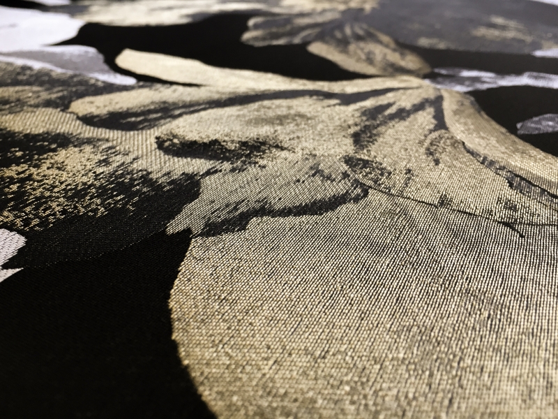 Metallic Silk Blend Jacquard Brocade with Leaf Motifs2