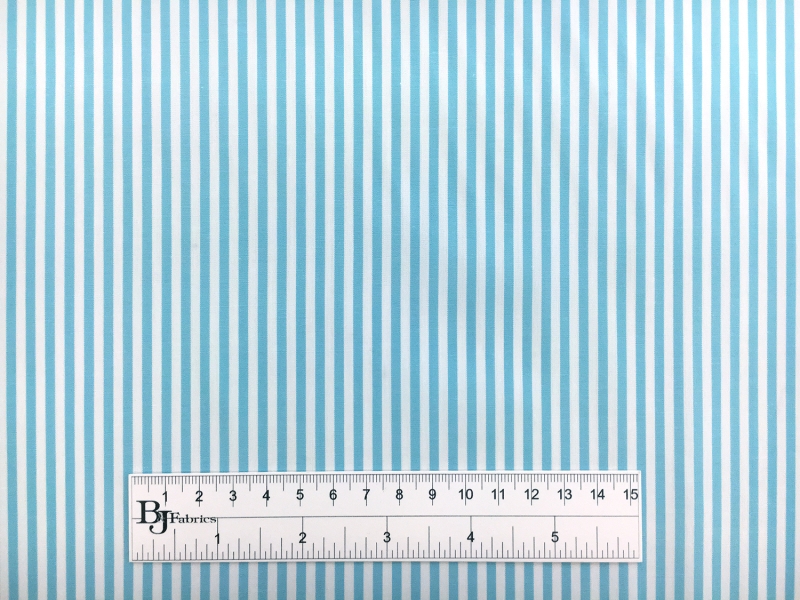 Pima Cotton Shirting Stripe in Cyan3