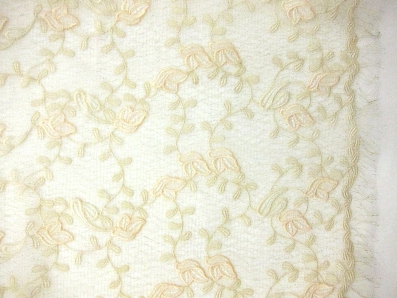 Embroidered Novelty Metallic Tulle0