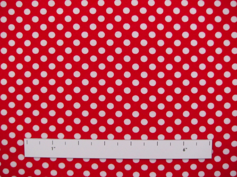Cotton Jersey Polka Dot Print in Red1