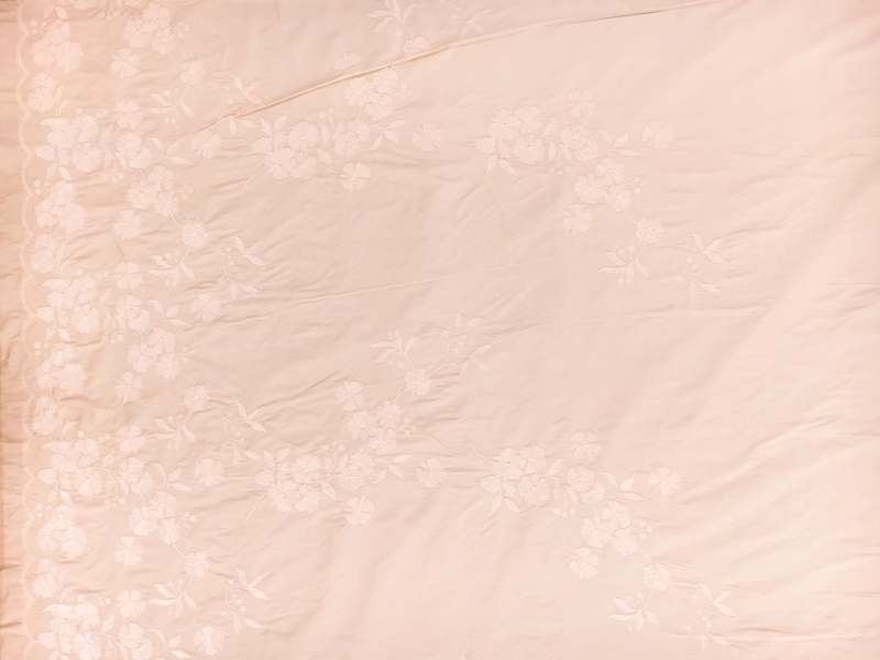 Silk Taffeta with an Embroidered Scallop and Floral Degradé0