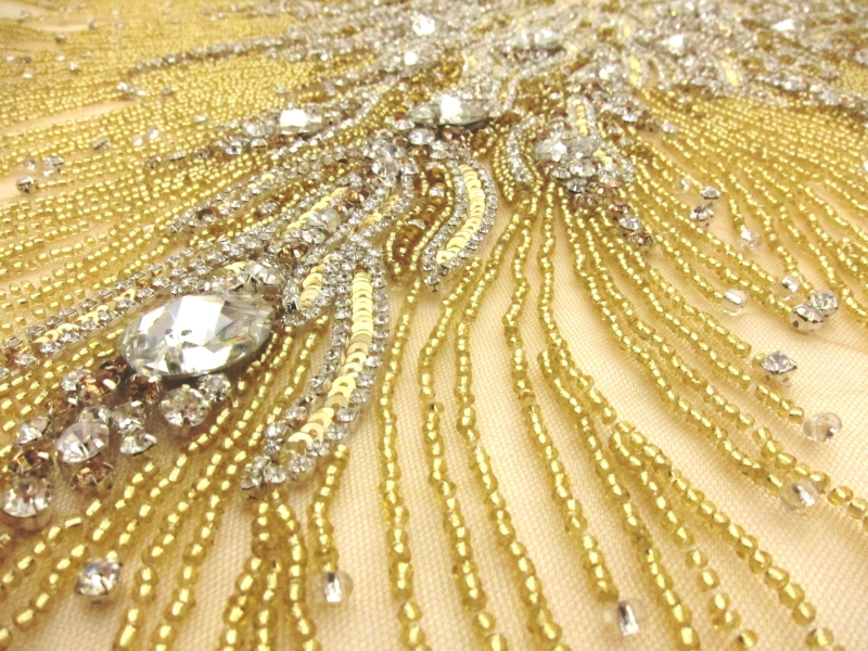 Colette Gold Crystal Embroidered Tulle Bodice2