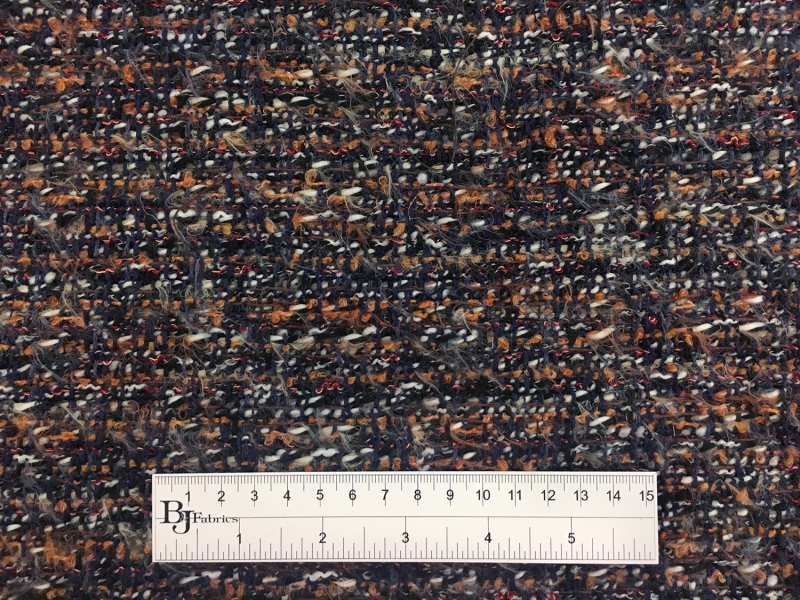 Lesage Cotton Blend Tweed in Navy and Multi2