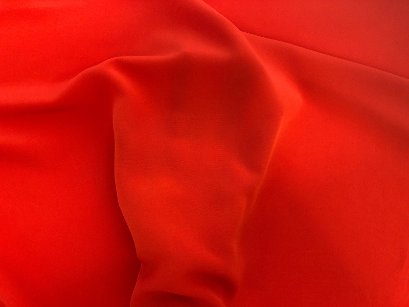 Polyester Powder Crepe De Chine in Vermilion 2