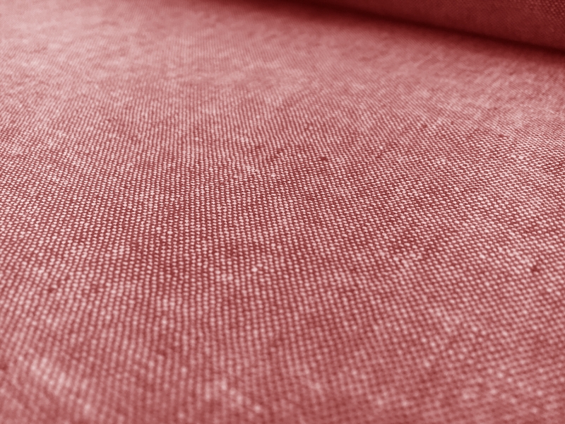 Yarn Dyed Linen Cotton Blend in Red0