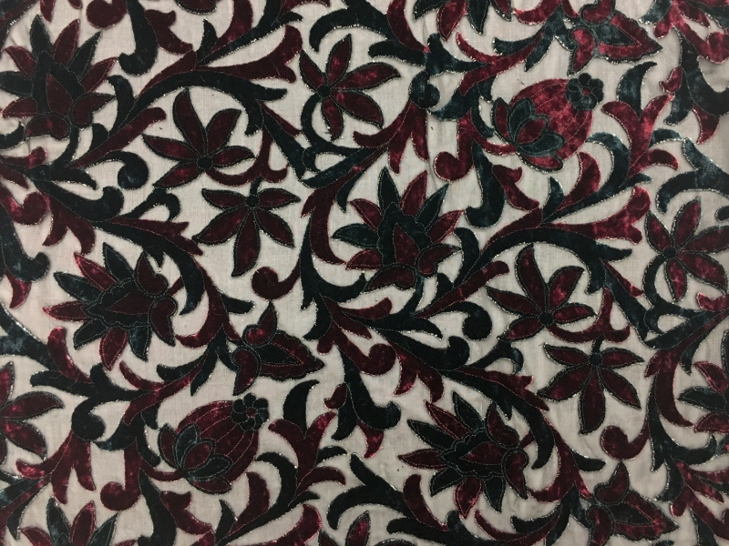 Burnout Velvet With Modern Floral Pattern0