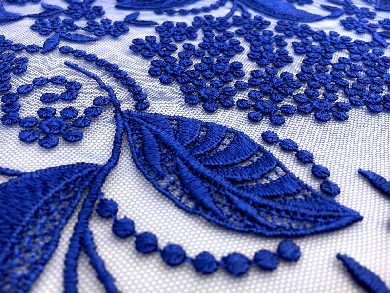 Embroidered Tulle with Leaves 2