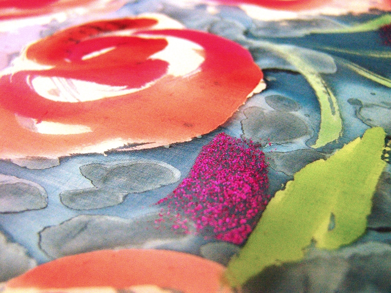 Printed Metallic Silk Chiffon1